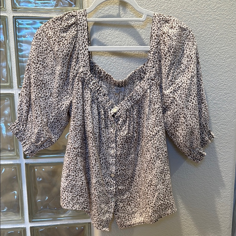 Rails Lola Top, sand cheetah small
